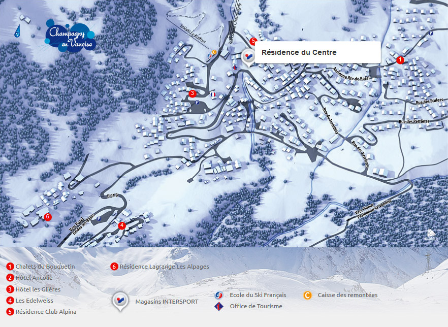 Plan d'accès Intersport Champagny en Vanoise